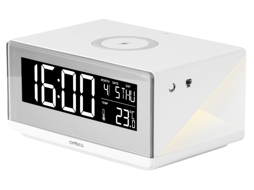 Часы с беспроводным зарядным устройством Rombica Timebox 2, белый (Изображение 1)