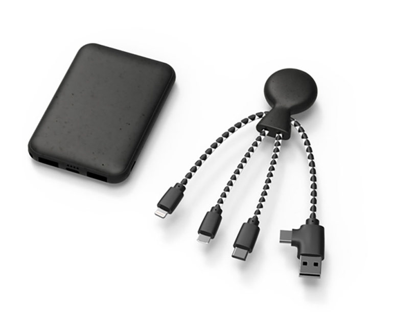 Внешний аккумулятор BioPack c кабелем Mr. Bio, 5000 mAh (черный)  (Изображение 2)