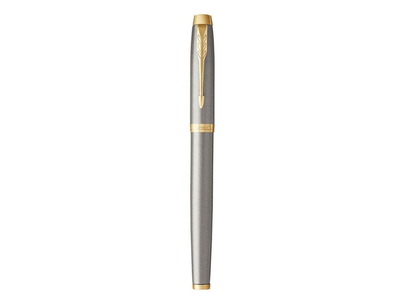 Перьевая ручка Parker IM Metal Brushed Metal GT, перо: F, цвет чернил: blue (Изображение 2)