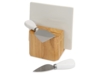Набор для сыра Cheese Break: 2  ножа керамических на  деревянной подставке, керамическая доска (Изображение 1)