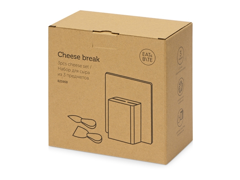 Набор для сыра Cheese Break: 2  ножа керамических на  деревянной подставке, керамическая доска (Изображение 14)