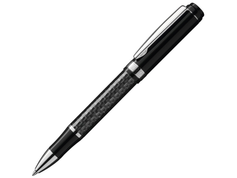 Металлическая шариковая ручка из карбонового волокна Carbon, черный (Изображение 1)