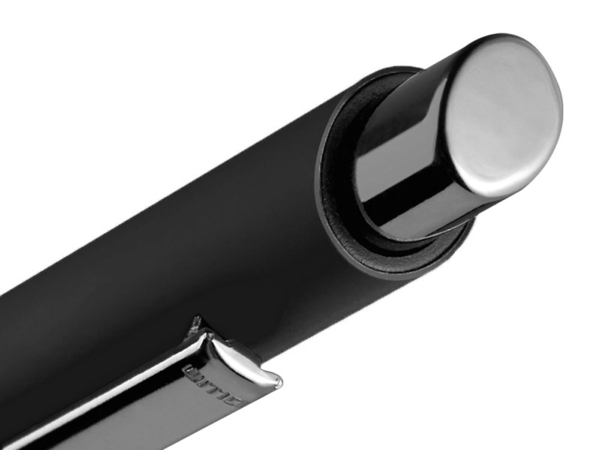 Металлическая шариковая ручка Ellipse gum soft touch с зеркальной гравировкой (черный) 
