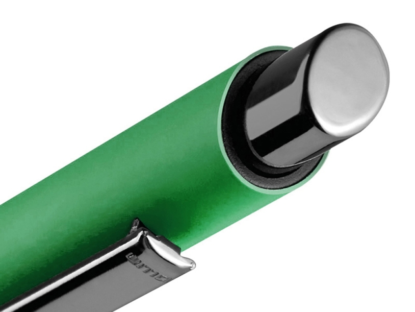 Металлическая шариковая ручка Ellipse gum soft touch с зеркальной гравировкой (зеленый)  (Изображение 3)