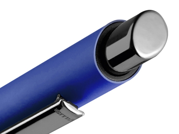 Металлическая шариковая ручка Ellipse gum soft touch с зеркальной гравировкой (синий) 