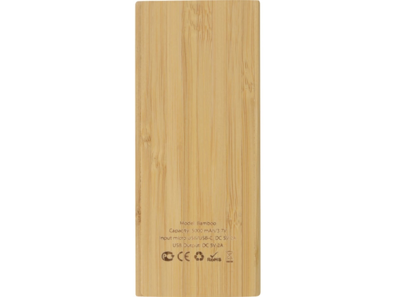 Внешний аккумулятор из бамбука Bamboo, 5000 mAh (Изображение 4)