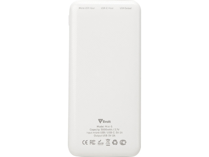 Внешний аккумулятор Mini-5, 5000 mAh (белый)  (Изображение 5)