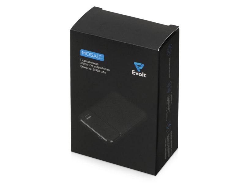 Внешний аккумулятор Evolt Mosaic, 5000 mAh, черный (Изображение 12)