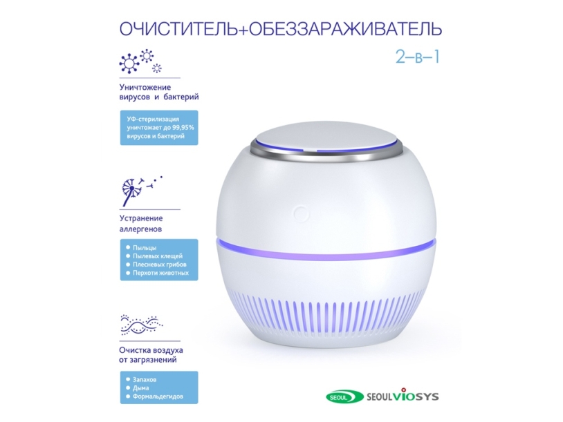 Переносной очиститель + обеззараживатель REMEZair RMA-101-01 (Изображение 2)