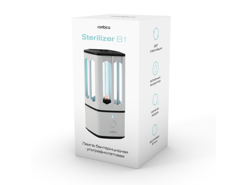 Портативная лампа бактерицидная ультрафиолетовая Rombica Sterilizer B1, белый/черный (Изображение 6)