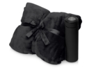 Подарочный набор Cozy hygge с пледом и термосом (черный) 