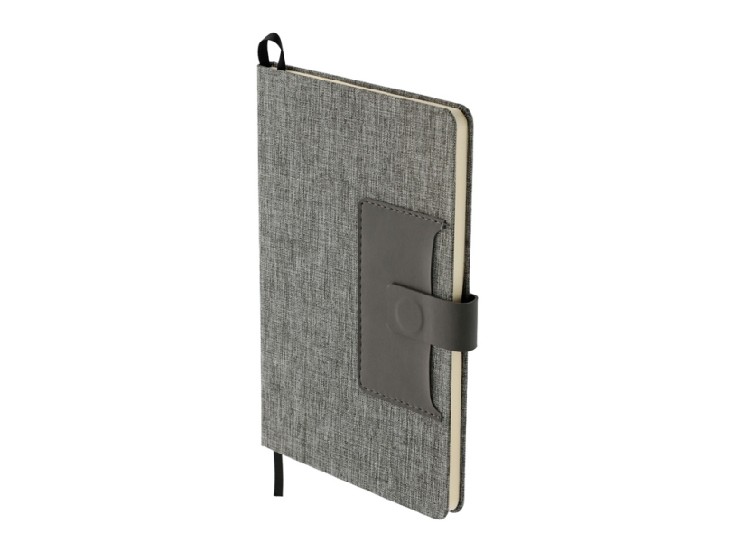 Блокнот Clap с отделением для визиток и магнитным клапаном, серый (Изображение 2)
