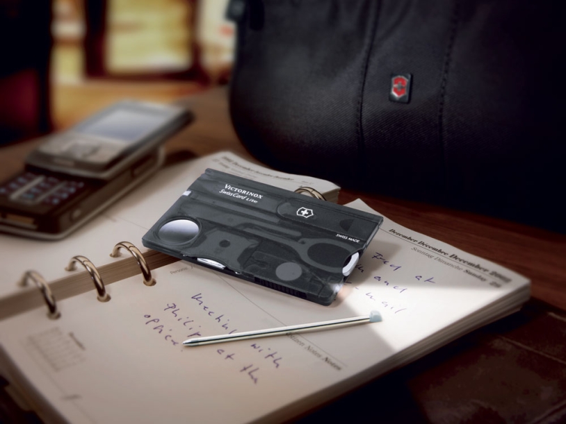 Швейцарская карточка SwissCard Lite, 13 функций (черный полупрозрачный)  (Изображение 3)