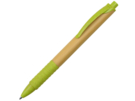 Ручка из бамбука и переработанной пшеницы шариковая Nara (зеленый/дерево) 