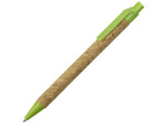 Ручка из пробки и переработанной пшеницы шариковая Evora (коричневый/зеленый) 