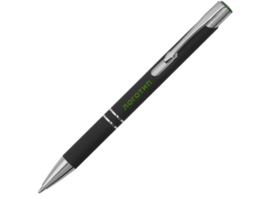 Ручка металлическая шариковая Legend Mirror Gum soft-touch (черный/зеленый) 