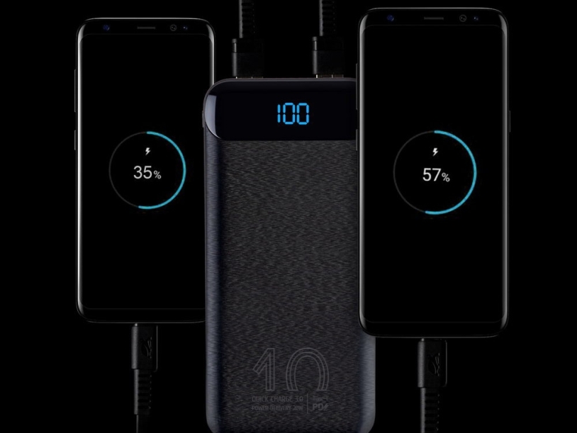Внешний аккумулятор с дисплеем, 10000 mAh (черный)  (Изображение 15)