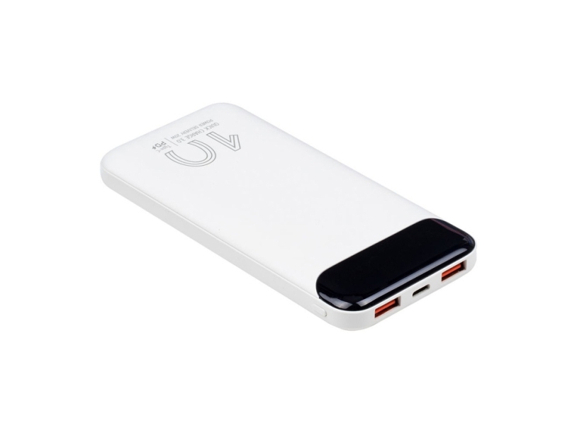 Внешний аккумулятор с дисплеем, 10000 mAh (белый)  (Изображение 9)
