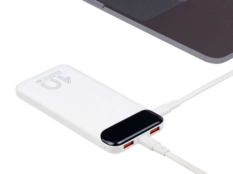 Внешний аккумулятор с дисплеем, 10000 mAh (белый)  (Изображение 13)