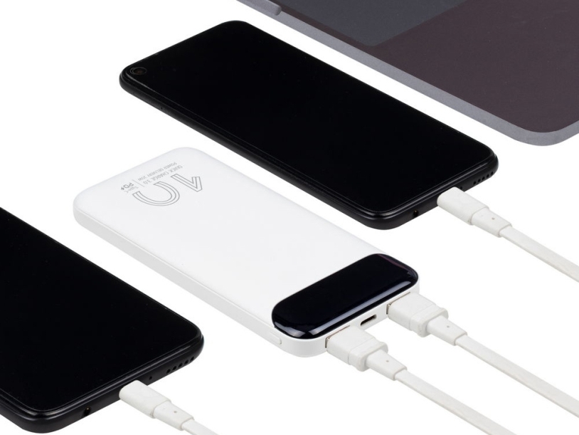 Внешний аккумулятор с дисплеем, 10000 mAh (белый)  (Изображение 14)