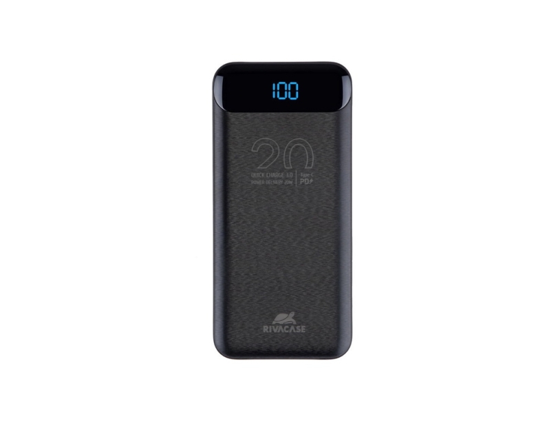 RIVACASE VA2582 (20 000mAh), QC/PD 22.5W внешний аккумулятор с дисплеем, черный /24 (Изображение 1)