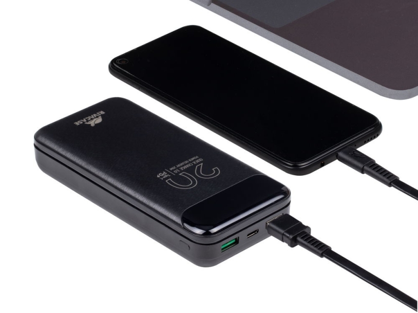 RIVACASE VA2582 (20 000mAh), QC/PD 22.5W внешний аккумулятор с дисплеем, черный /24 (Изображение 14)