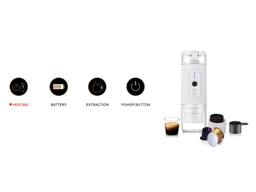 Портативная кофемашина с подогревом Barista 2 (белый)  (Изображение 7)