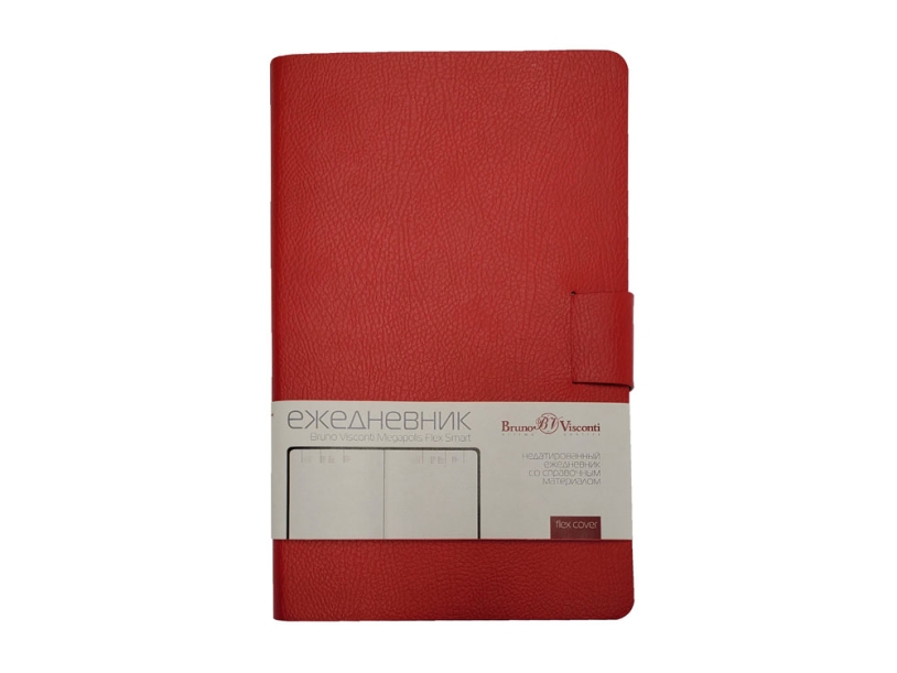 Ежедневник недатированный А5- Megapolis Flex Smart (красный)  (Изображение 2)