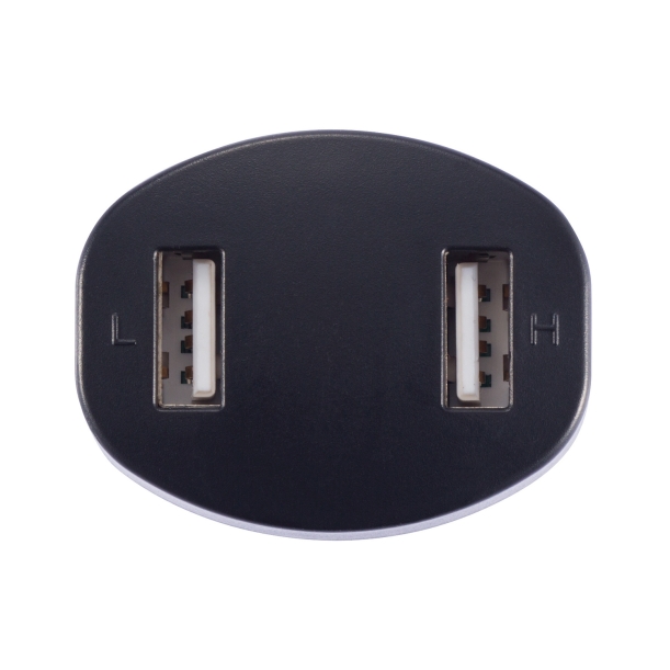 Зарядное устройство для автомобиля с 2 USB-портами, черный (Изображение 2)