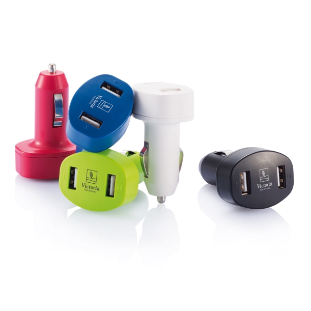 Зарядное устройство для автомобиля с 2 USB-портами, черный (Изображение 3)