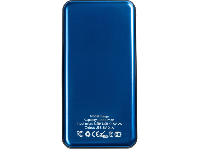 Внешний аккумулятор Forge, 10000 mAh (синий)  (Изображение 3)