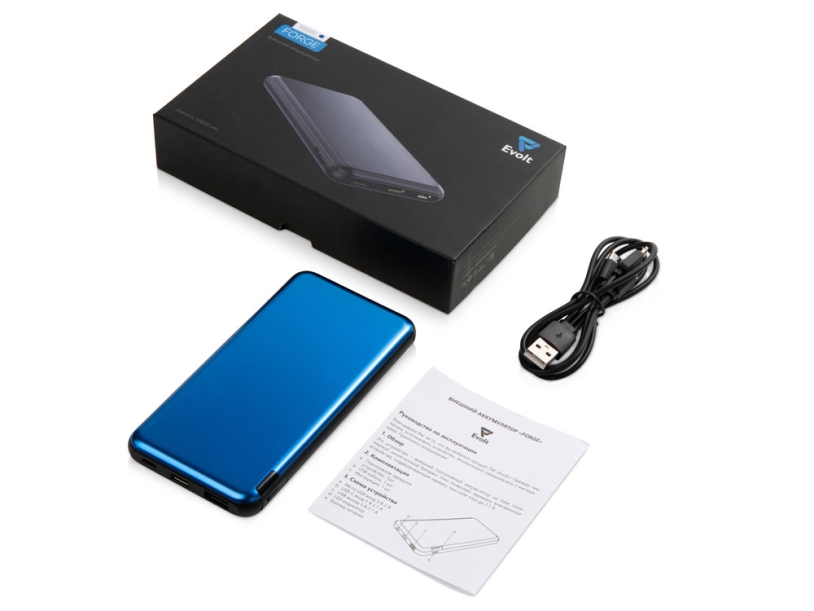 Внешний аккумулятор Forge, 10000 mAh (синий)  (Изображение 7)