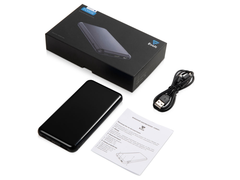 Внешний аккумулятор Forge, 10000 mAh (черный)  (Изображение 7)