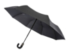 Montebello 21-дюймовый складной зонт с автоматическим открытием/закрытием и изогнутой ручкой, черный (Изображение 1)