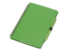 Блокнот А5 Toledo M с обложкой из пшеницы и пластика и шариковой ручкой (зеленый/зеленый) A5