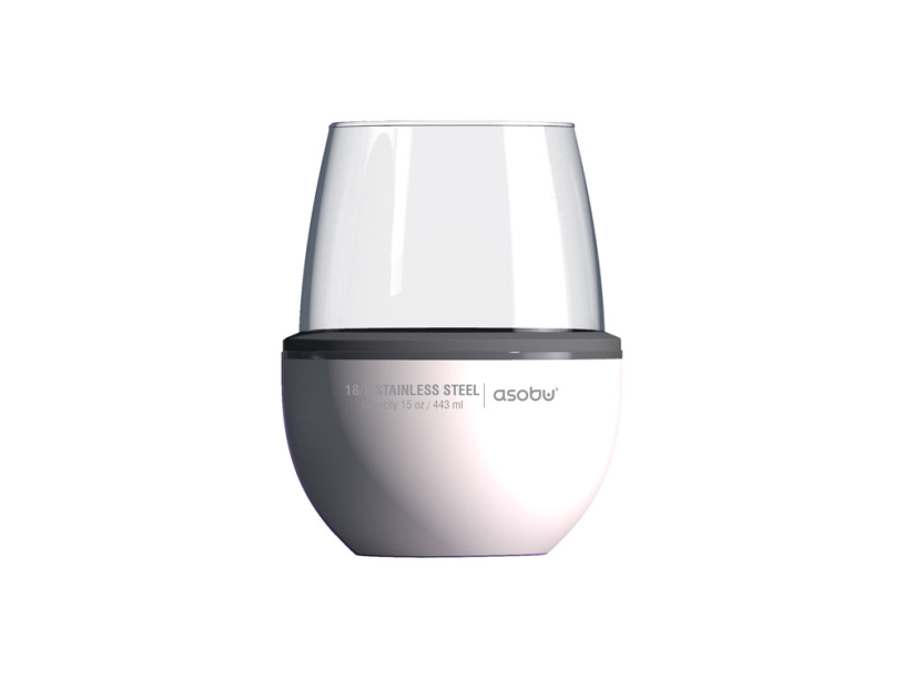 Тумблер для вина WINE KUZIE (белый)  (Изображение 2)