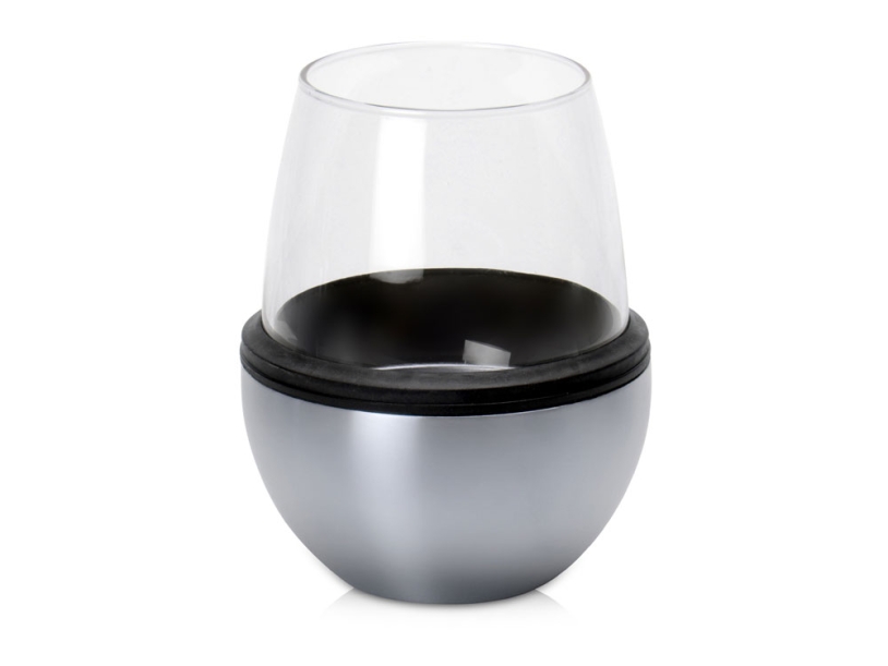 Тумблер для вина WINE KUZIE (серебристый)  (Изображение 3)