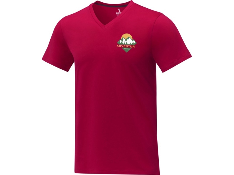 Футболка Somoto мужская с V-образным вырезом (красный) 3XL (Изображение 4)