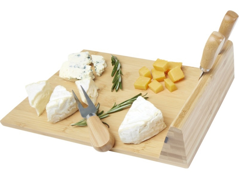 Mancheg Бамбуковая доска для сыра и инструменты, natural (Изображение 4)