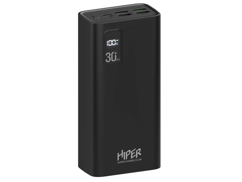 Портативный внешний аккумулятор FAST, 30000 mAh (черный)  (Изображение 1)
