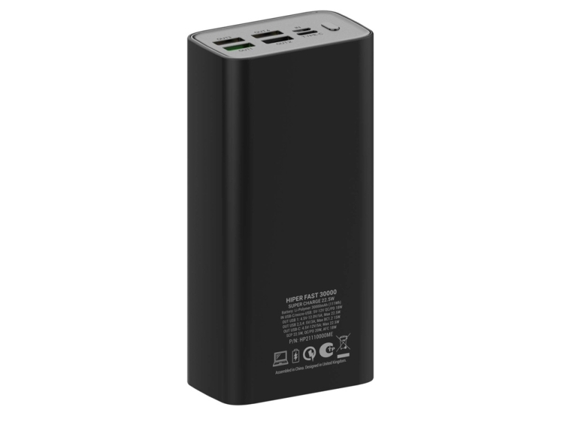Портативный внешний аккумулятор FAST, 30000 mAh (черный)  (Изображение 2)