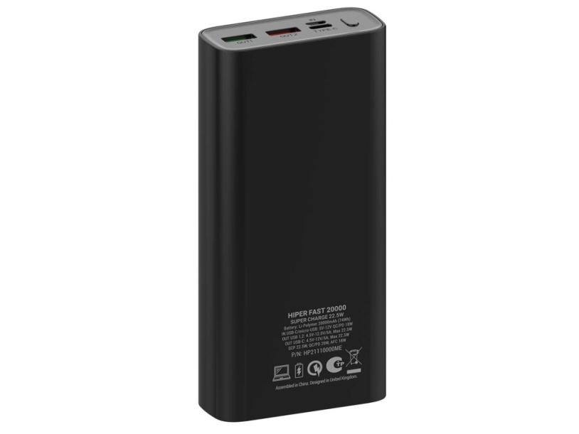 Портативный внешний аккумулятор FAST, 20000 mAh (черный)  (Изображение 2)