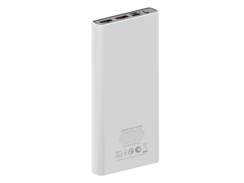 Портативный внешний аккумулятор FAST, 10000 mAh (белый)  (Изображение 2)