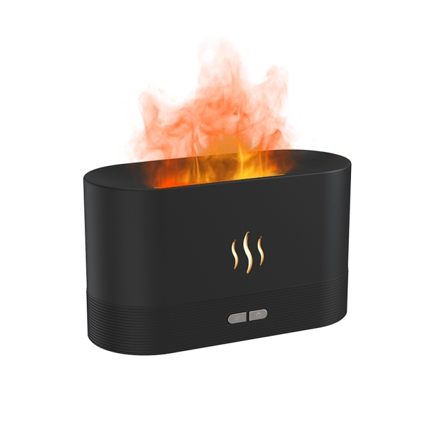 Светодиодный USB увлажнитель-ароматизатор Flame, черный (Изображение 1)