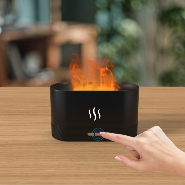 Светодиодный USB увлажнитель-ароматизатор Flame, черный (Изображение 4)