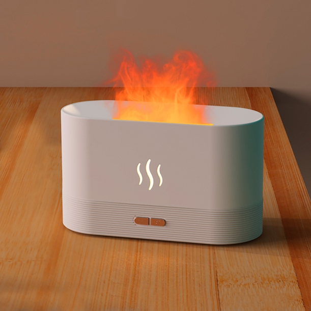 Светодиодный USB увлажнитель-ароматизатор Flame, белый (Изображение 3)