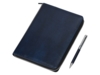 Бизнес-блокнот на молнии А5 Fabrizio с RFID защитой и ручкой (синий/серебристый)  (Изображение 2)