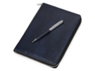 Бизнес-блокнот на молнии А5 Fabrizio с RFID защитой и ручкой (синий/серебристый) 