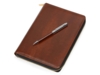 Бизнес-блокнот на молнии А5 Fabrizio с RFID защитой и ручкой (коричневый/серебристый)  (Изображение 1)