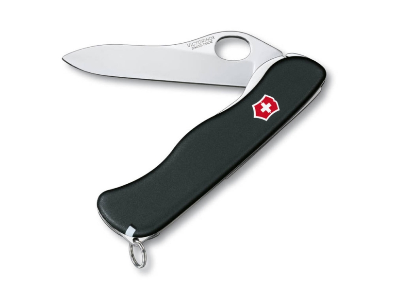 Нож перочинный VICTORINOX Sentinel Clip, 111 мм, 5 функций, с фиксатором лезвия, чёрный (Изображение 1)